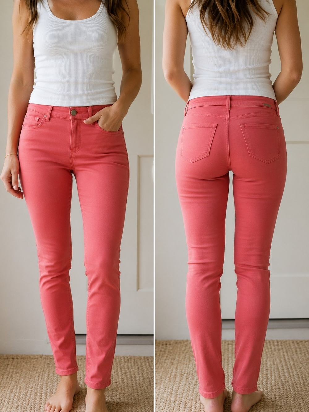Massimo Dutti Slim Skinny Jeans in Coral Pink